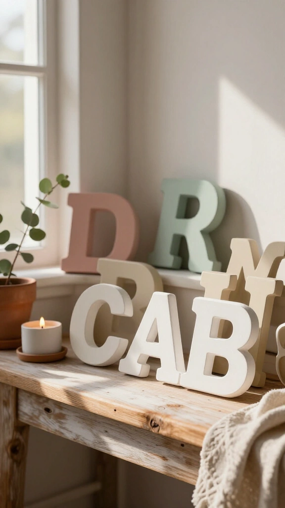 DIY plaster letter signs