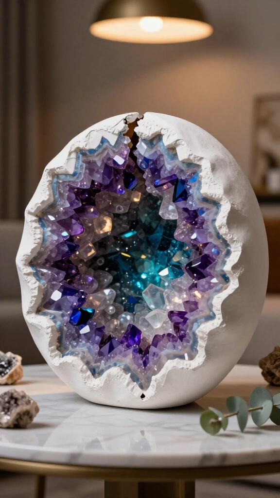 Plaster of Paris geode art