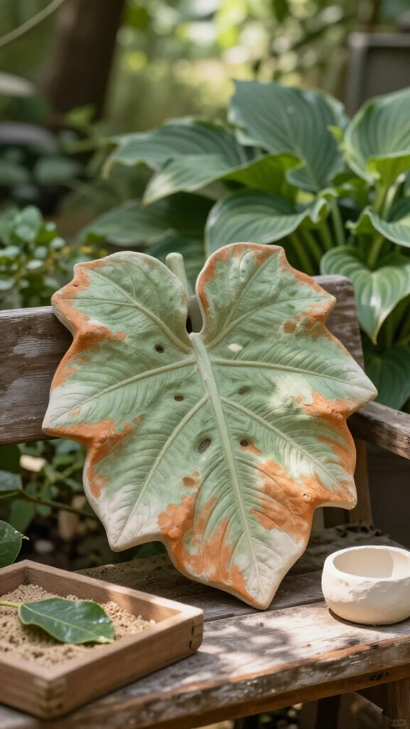 Plaster leaf casting