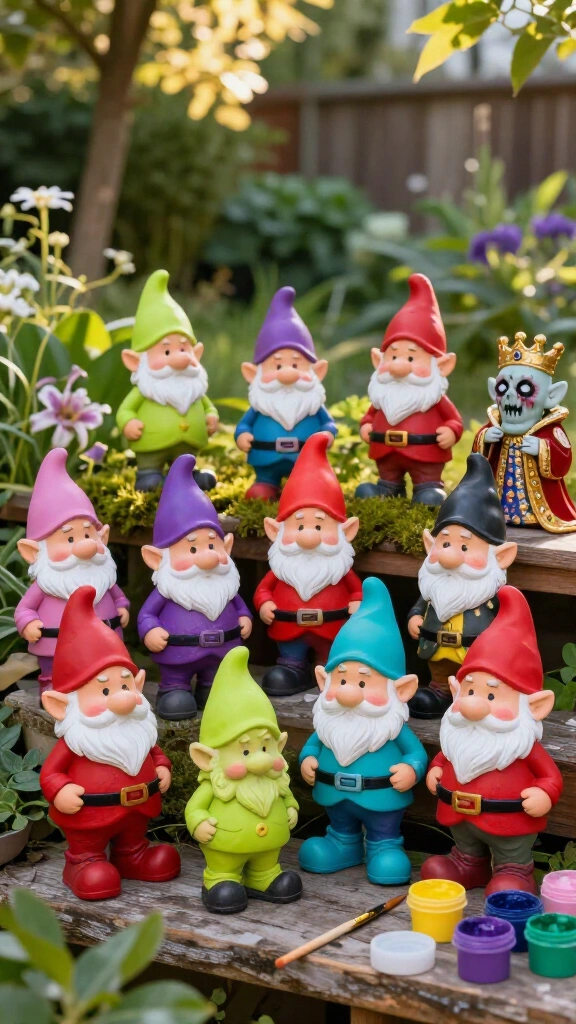 Plaster of Paris garden gnomes
