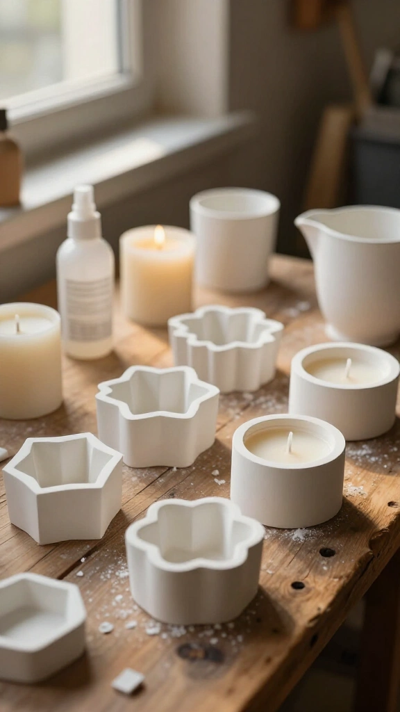 Plaster of Paris candle molds