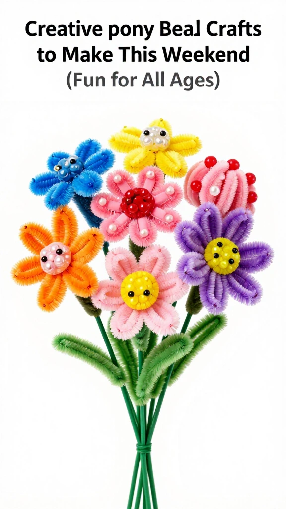 Pony bead flower bouquets