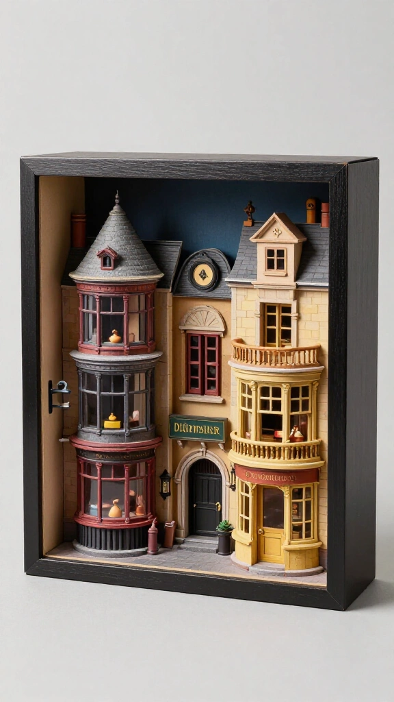 Diagon Alley miniature diorama