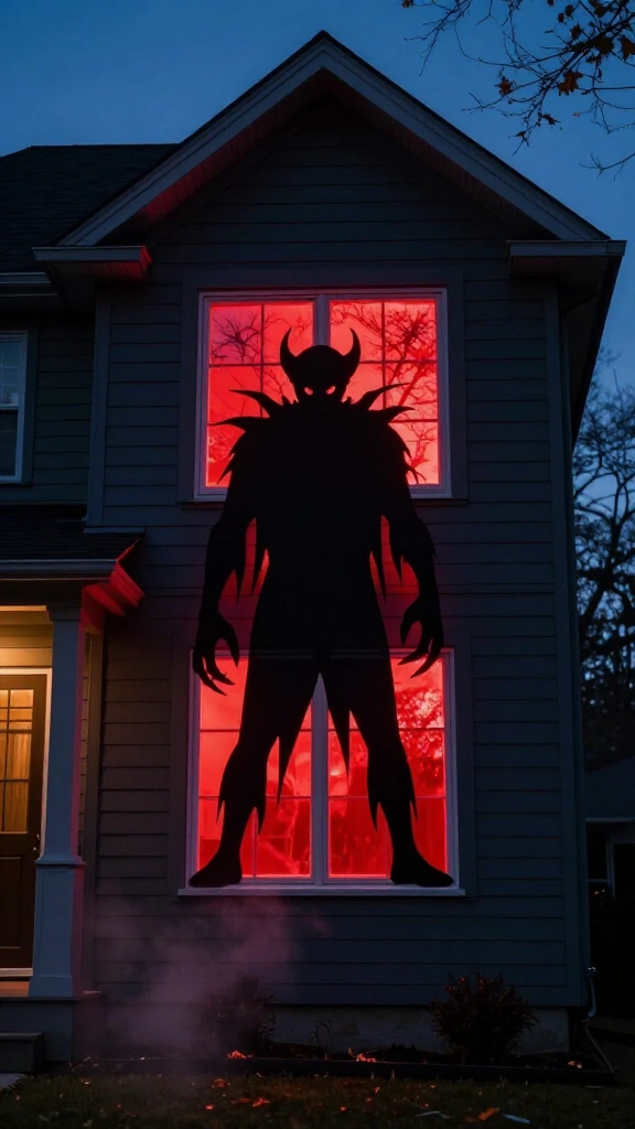 Floating Vecna window silhouette