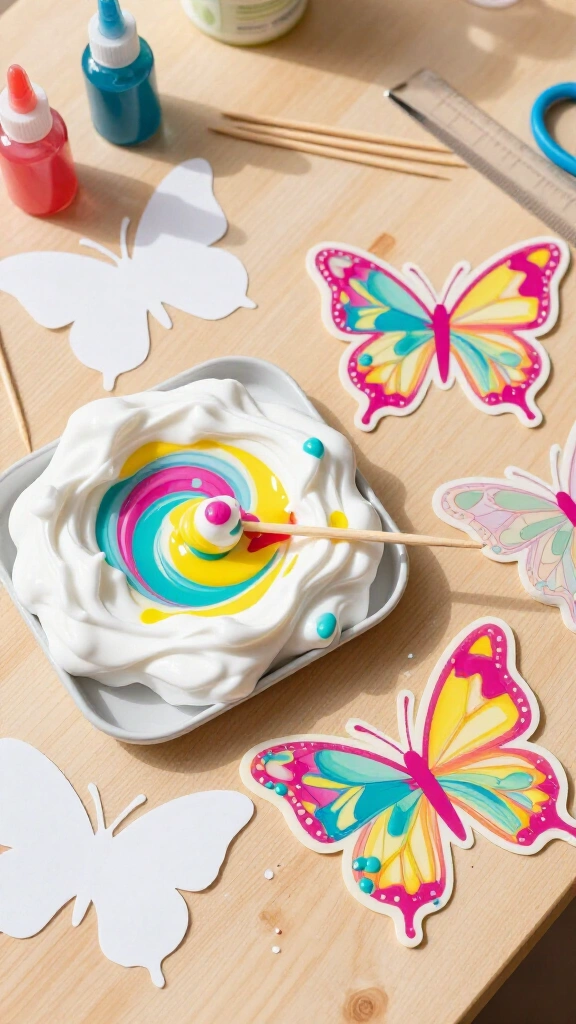 Marbled Shaving Cream Butterflies