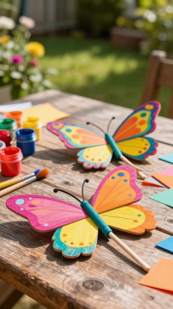 Popsicle Stick Flutter Puppets
