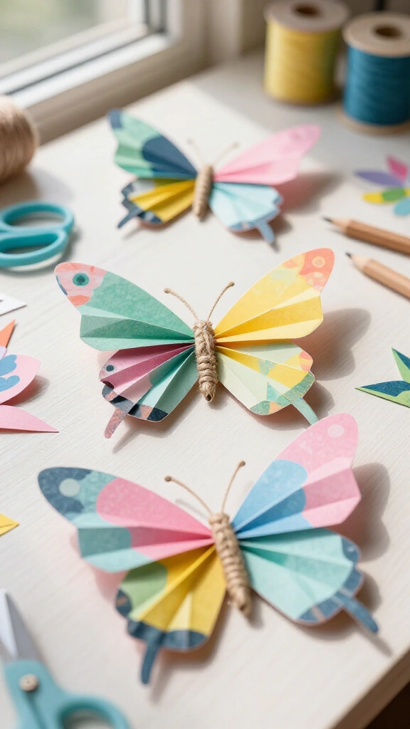 Secret Message Scrap Paper Butterflies