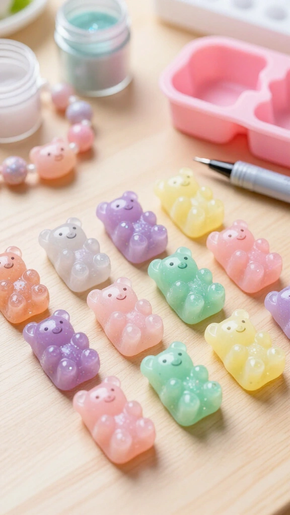 Kawaii resin gummy bear charms