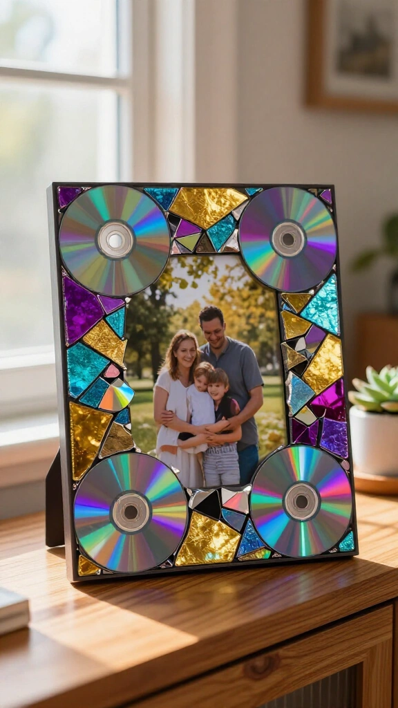 Holographic CD picture frame