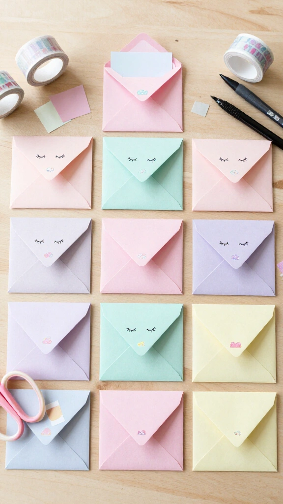 Origami kawaii envelopes