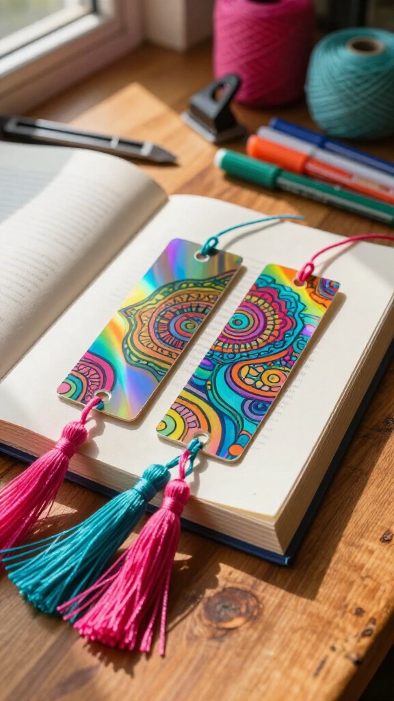 Upcycled CD bookmarks