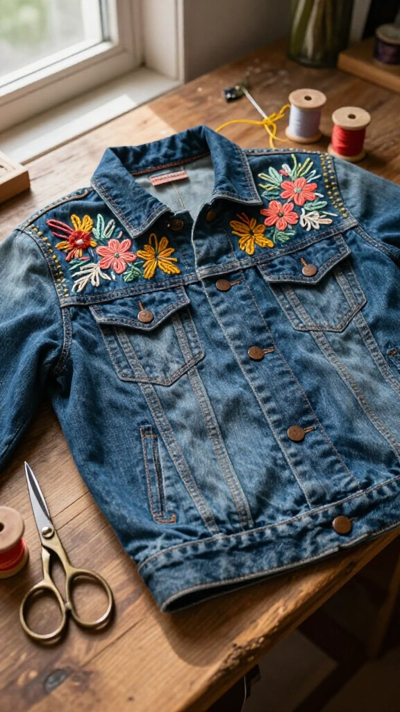 Embroidered denim jackets