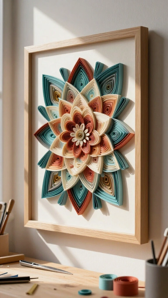 Paper quilled wall decor