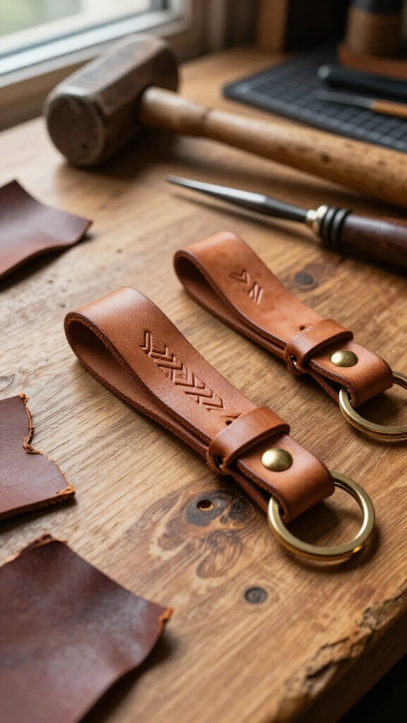 Custom leather keychains