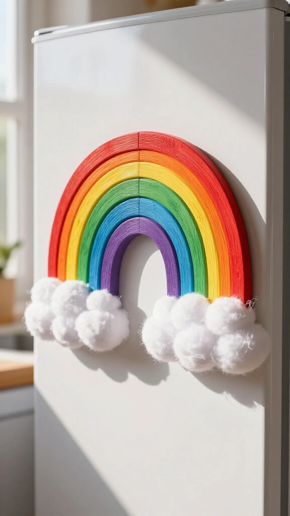 Rainbow popsicle stick craft