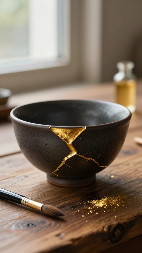 Kintsugi pottery repair