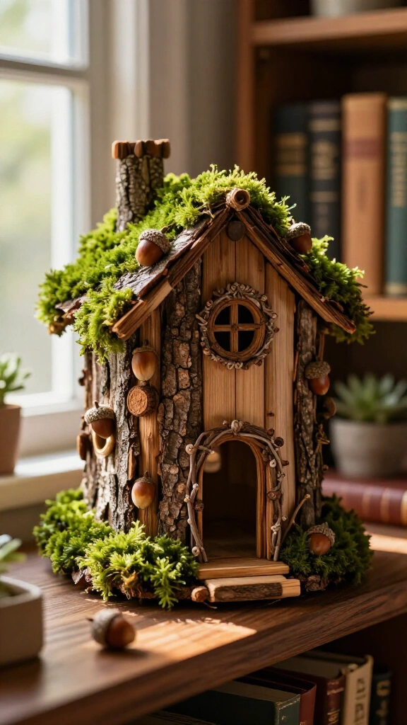 Upcycled tree bark and moss haven