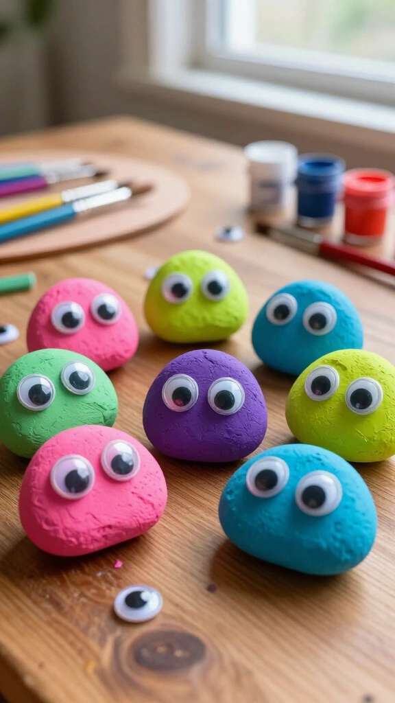 Googly-eyed rock monsters
