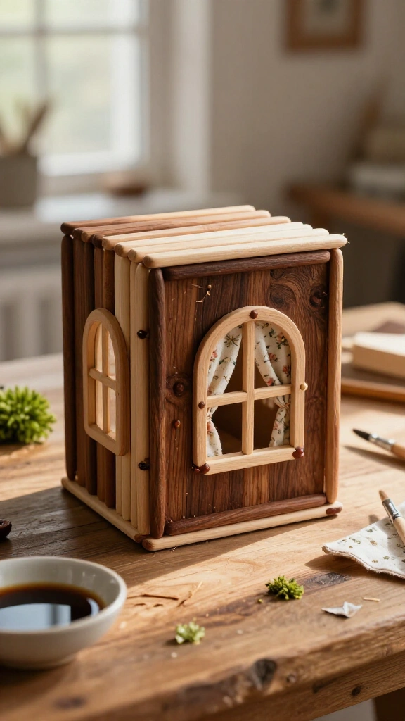 Popsicle stick storybook house