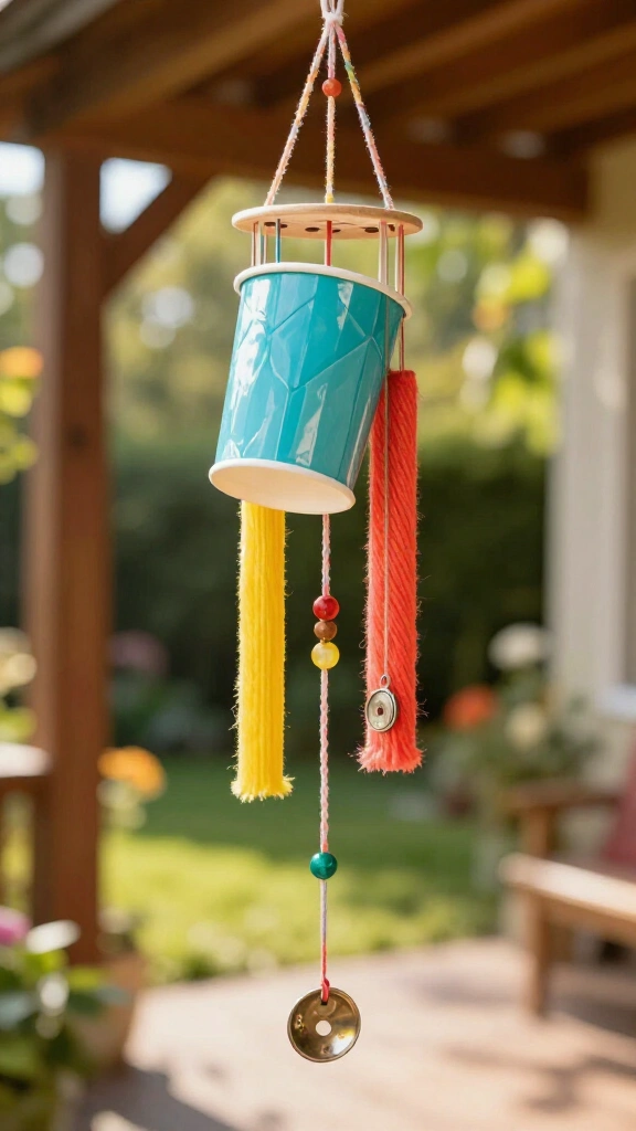 DIY paper cup wind chime