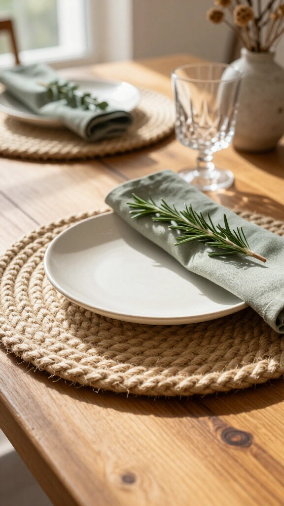 Spiral rope placemats
