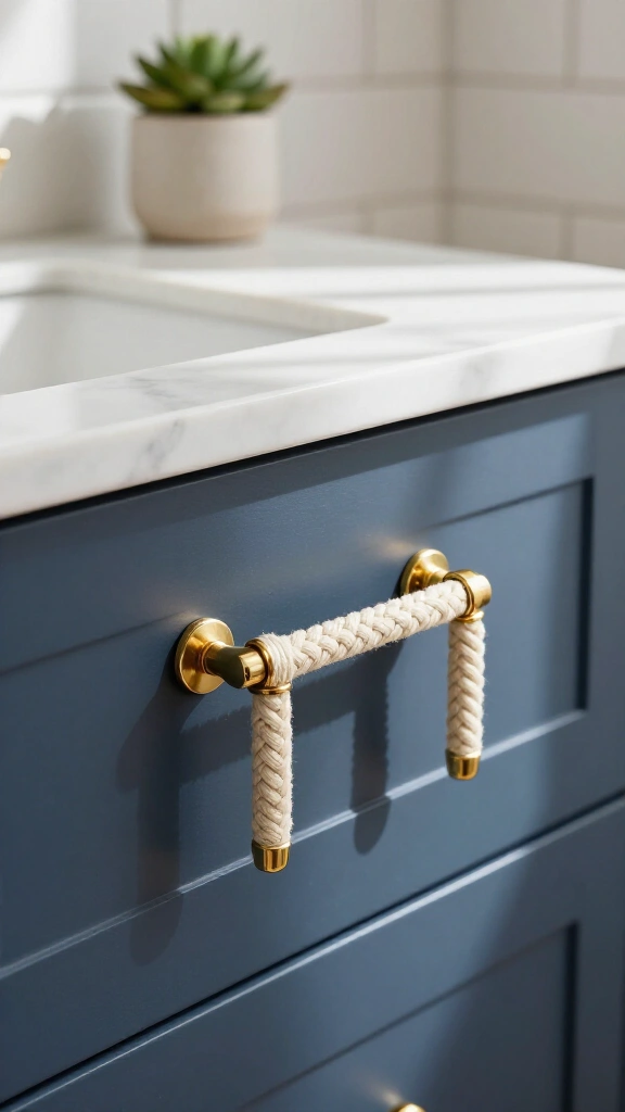 Woven rope drawer pulls