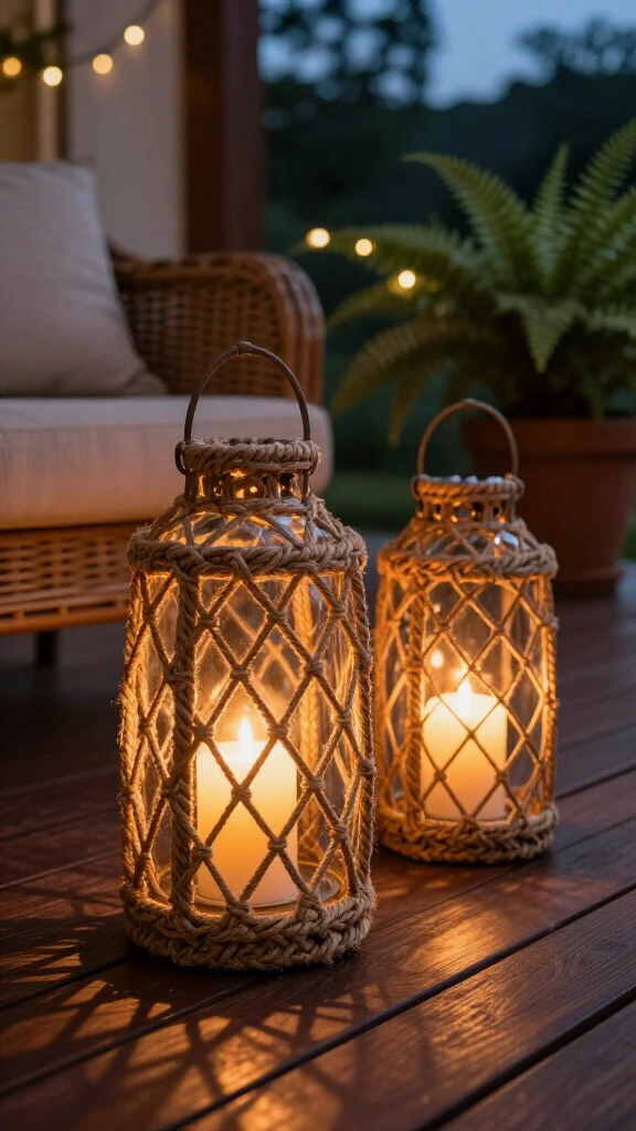 Outdoor rope lantern wrap