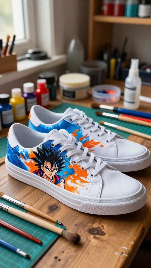 Custom hand-painted anime sneakers