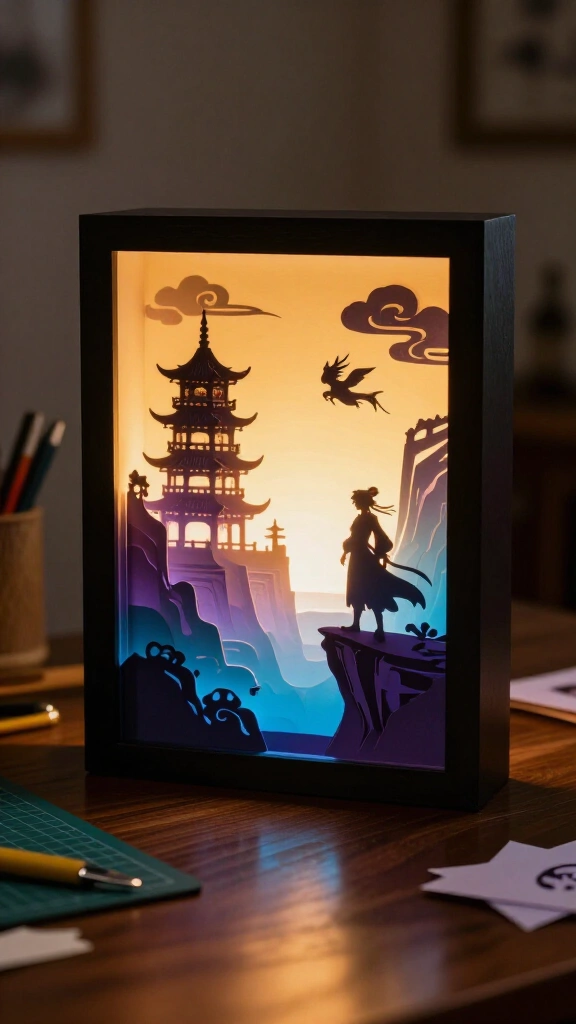 Light box anime silhouette frames