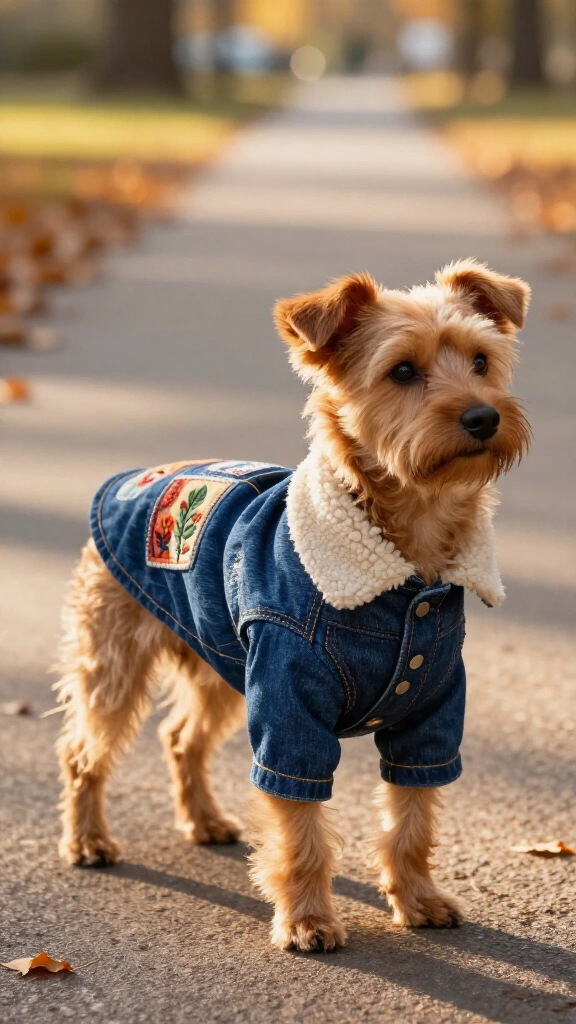 Custom denim dog jacket