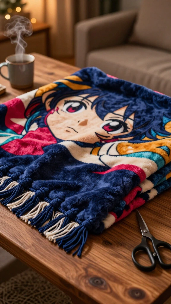 No-sew anime character fleece blanket