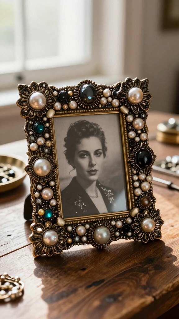 Vintage brooch picture frame