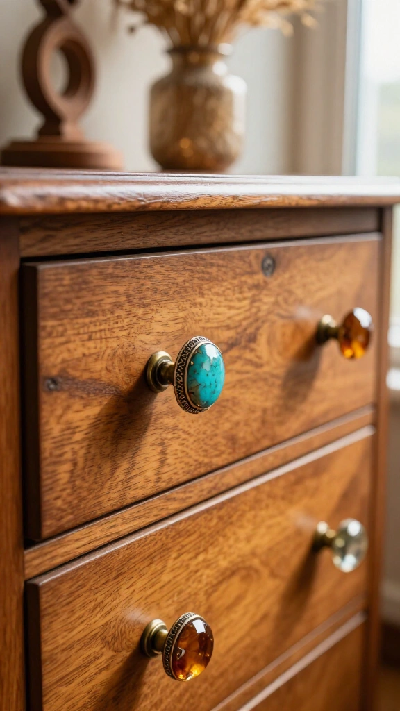 Beaded drawer pulls and knobs