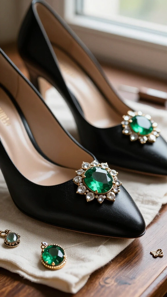 Gemstone shoe clips
