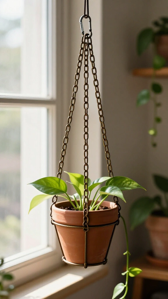 Broken chain plant hangers