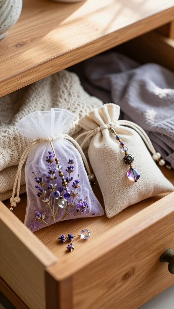 Beaded drawer sachets