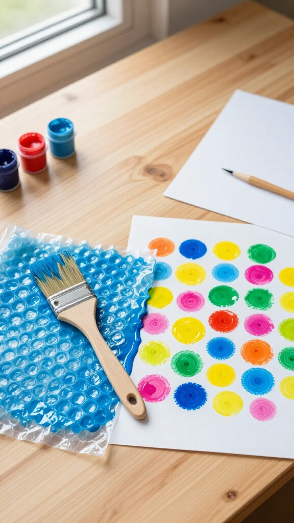 Bubble wrap printing canvas