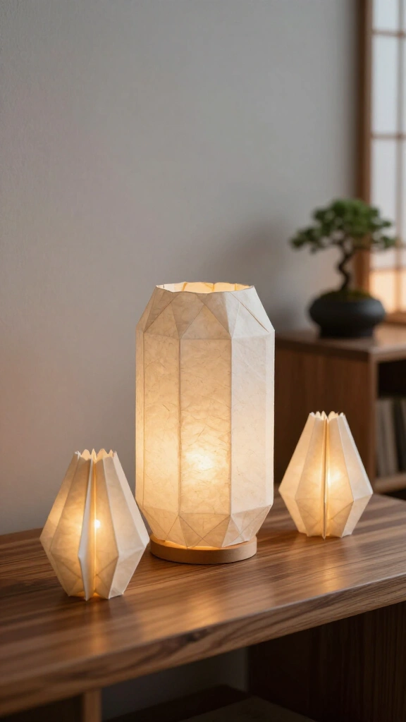 Japanese origami paper lanterns