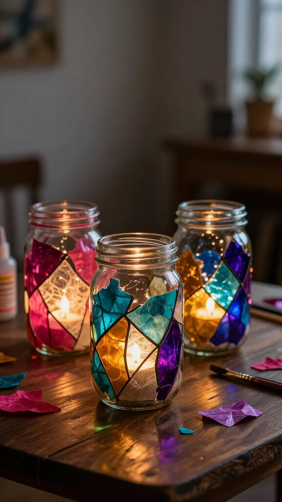 Stained glass paper lanterns
