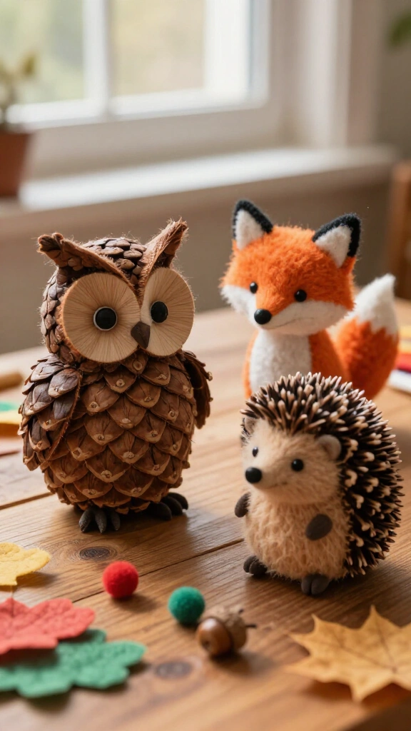 Pinecone forest creatures