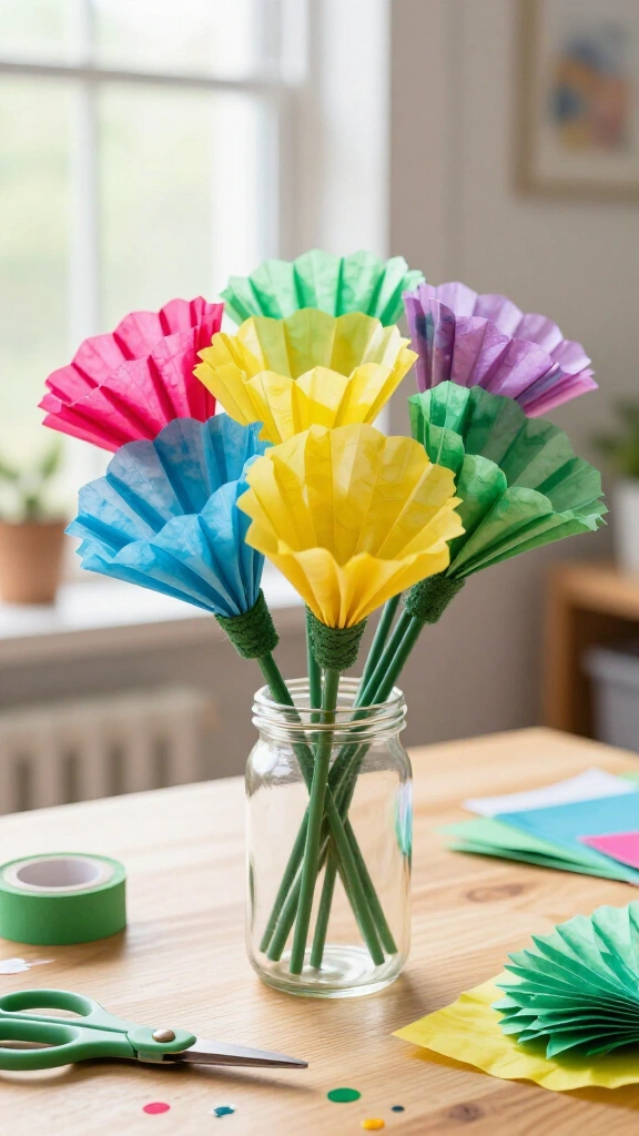 Blooming coffee filter flowers