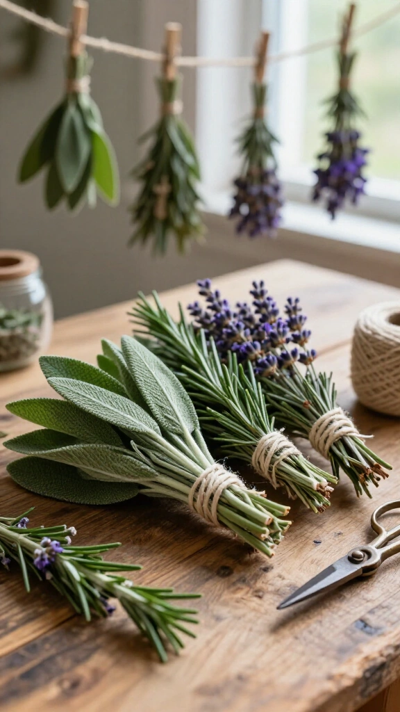 Lavender and herb smudge bundles
