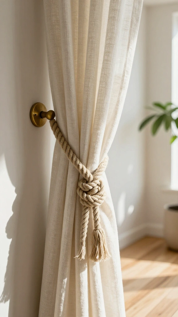 Heavy rope curtain tiebacks