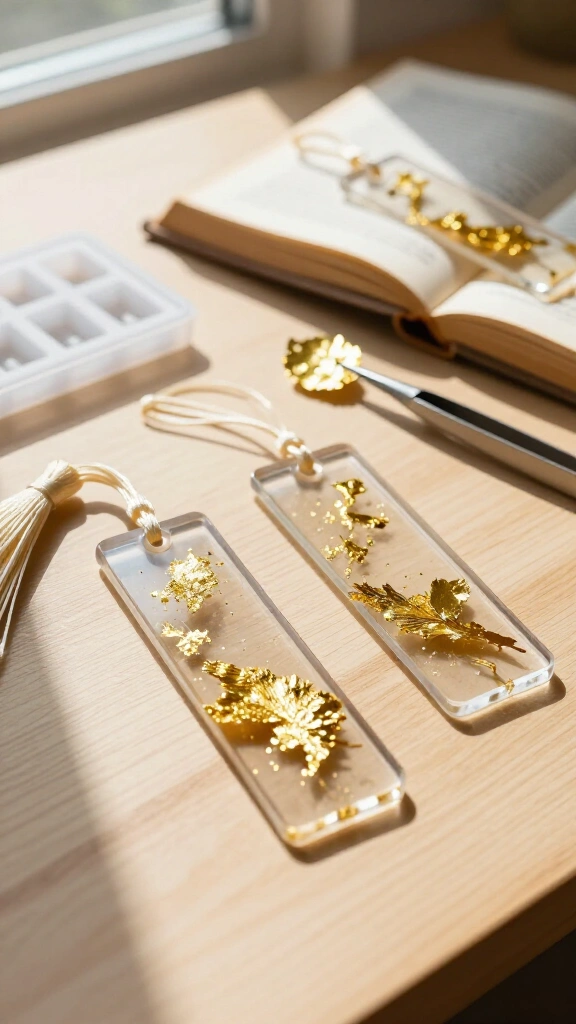 Resin gilded bookmarks