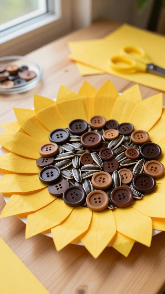 Paper plate sunflower wreath