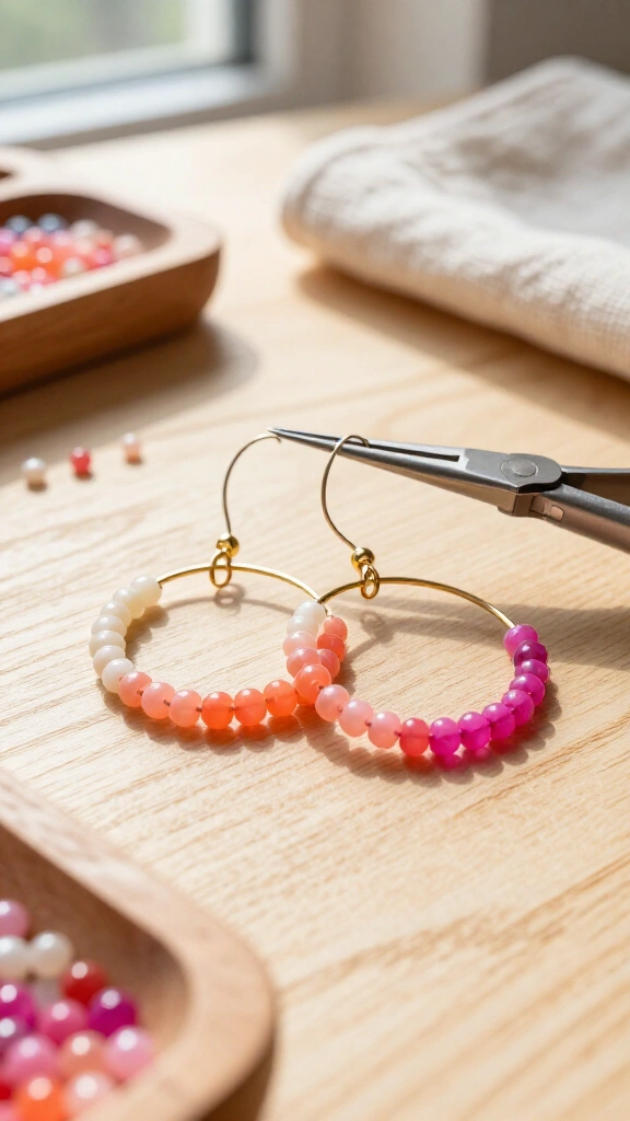 Beaded hoop earrings