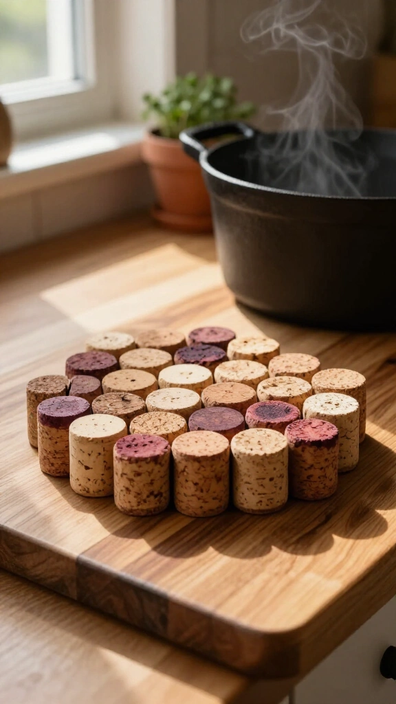 DIY rustic wine cork trivet