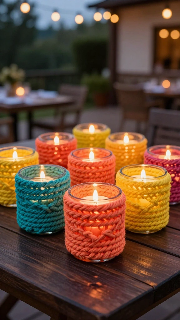 Rope-wrapped candle votives