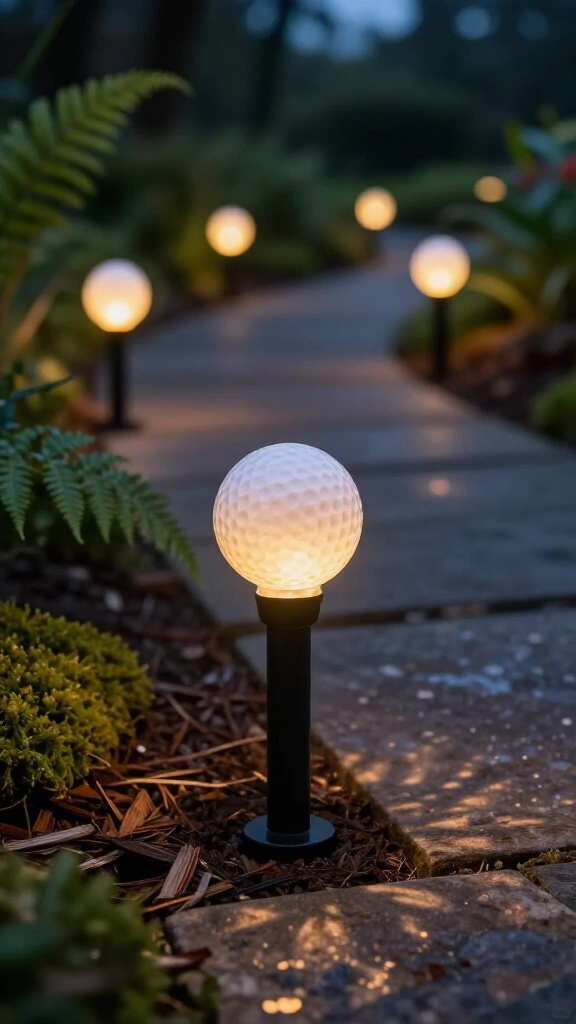 DIY golf ball solar light covers