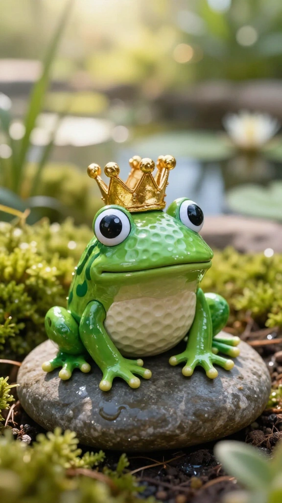 Painted golf ball frog prince